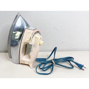 VTG 60s Sunbeam Iron Vista Steam Mid Century Ironmaster MCM Pink Works!